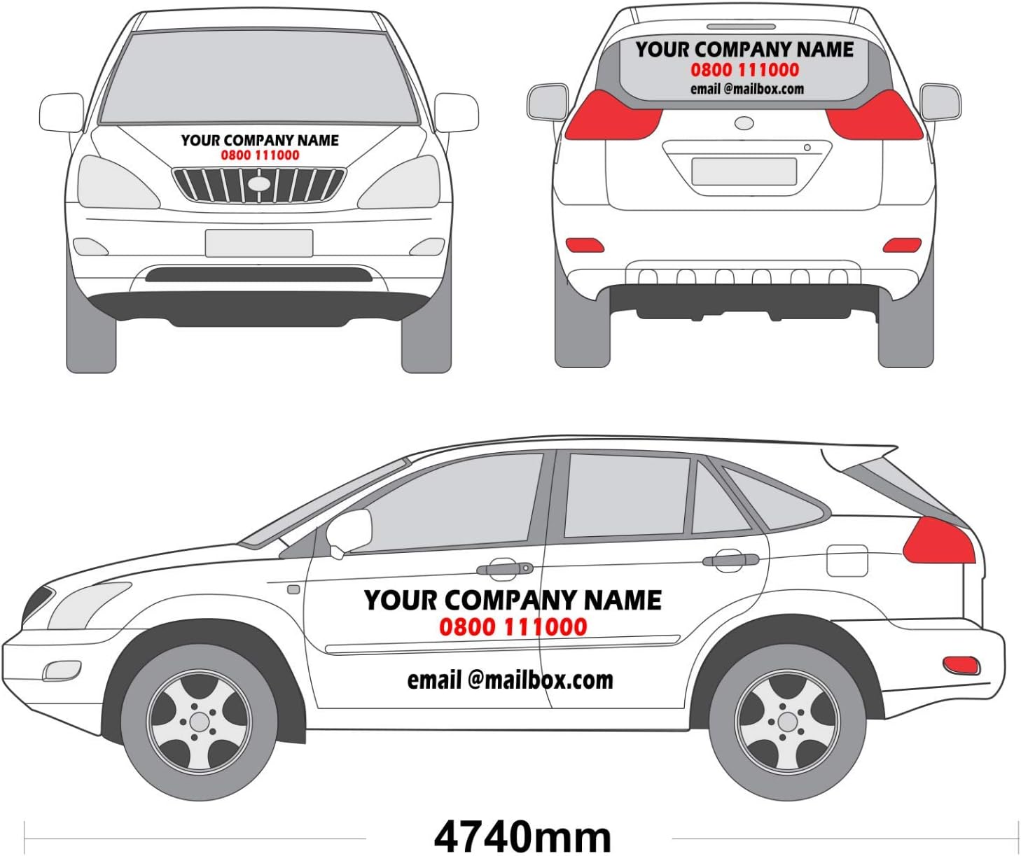 U-Fit Signs lexus rx300 2003 03-4x4 van sign writing sticker kit"install kit included"