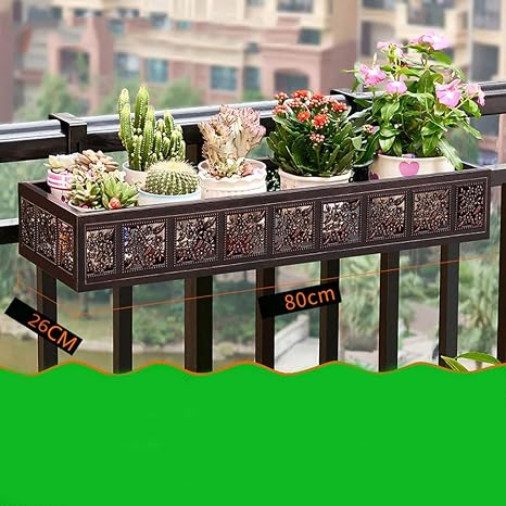 Puesto de plantas Soporte de flores de barandilla de hierro ...