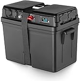 Trolling Motor Power Center Station Battery Box Fits Group 24/27/31 Size Batteries for Boats, Marine, RV, Outdoor, Multi-Function 12V/24V Marine Case w/ 50 AMP Connectors(Battery not Include)