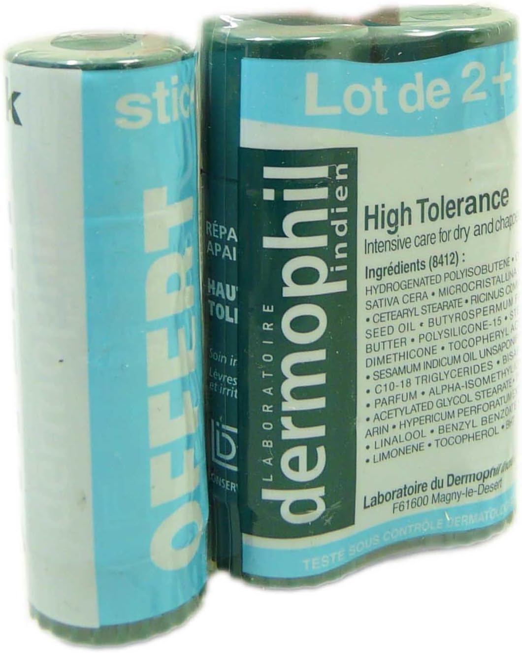 Dermophil Indien High Tolerance Lip Stick Batch of 2 + 1 Free