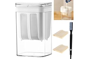 MYLEUS Yogurt Strainer with Fine Mesh Bag and Cleaning Brush - Multipurpose BPA-Free Cheese Strainer with Lid for Yogurt,Juic