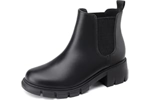 Athlefit Girls Ankle Boots Kids Comfortable Slip on Lug Sole Chelsea Booties for Toddler Little Kid Big Kids