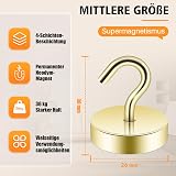 Neosmuk Magnetic Hook 66 lbs Neodymium Outdoor Indoor Gold view 6