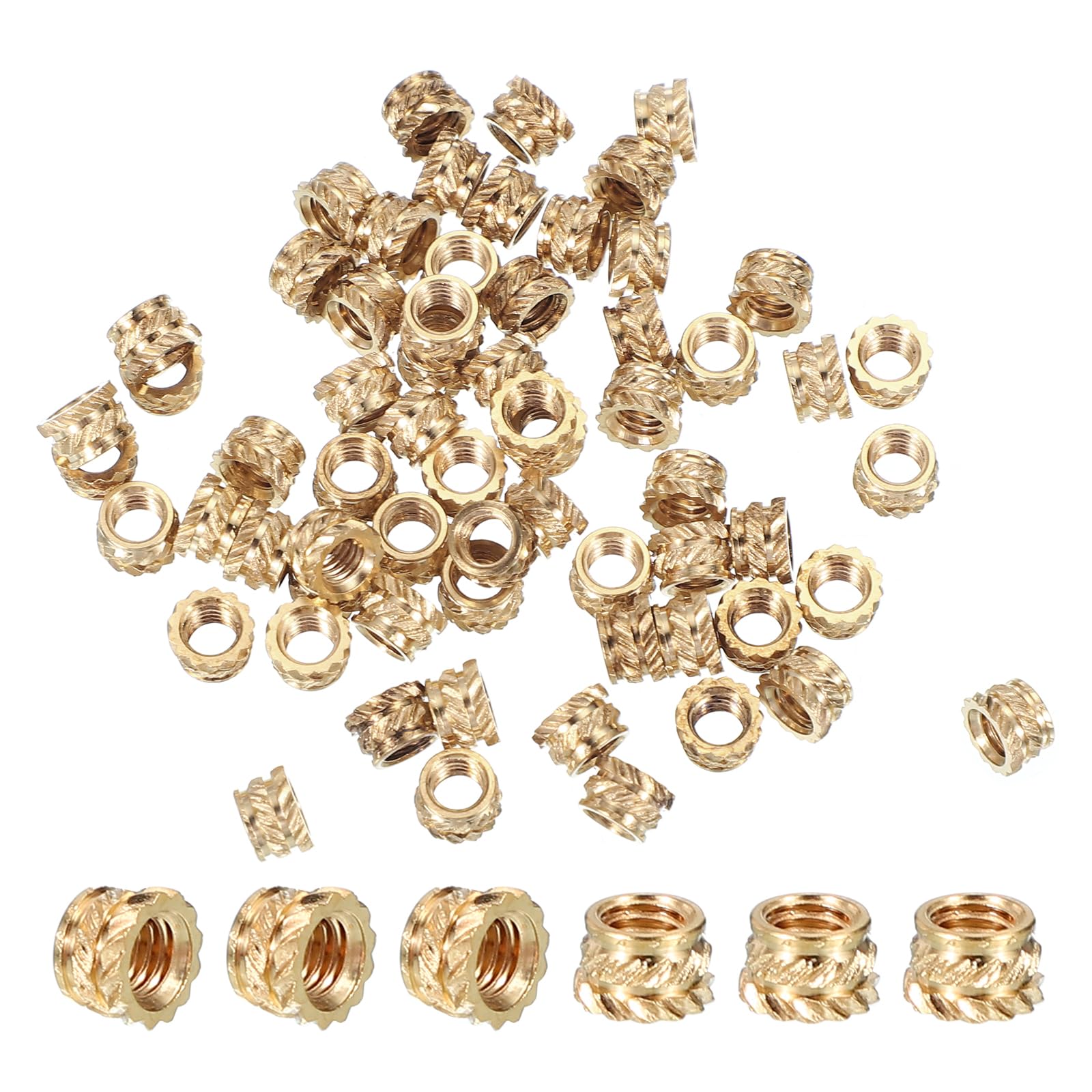 PATIKIL M4x4x6.31 mm Brass Threaded Insert, 40 Pcs Metric Knurled Nuts Heat Set Insert for Plastic 3D Printing Components