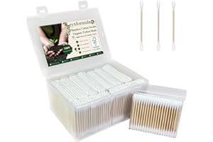 Eyxformula 1000 Count Organic Cotton Swabs, FSC Certified, Biodegradable, Double-Tips - Stronger Bamboo Sticks & Extra Cotton Buds for Ear Cleaning, Makeup, Beauty, Personal Hygiene, First Aid, Crafts