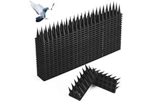 CIIC Bird Spikes, 20 Pack Bird Pigeon Squirrel Raccoon Cat Deterrent Spikes Outside Anti Bird Defender Spikes Outdoor to Keep Birds Away and Keep Birds from Building Nest Black