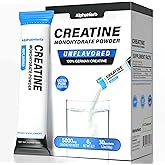 AlphaHerb Creatine Monohydrate Powder – Creapure® German-Sourced, Unflavoured, 30 Stick Creatine Packs, 5000mg Each | No Sugar, No Fillers, Gluten-Free