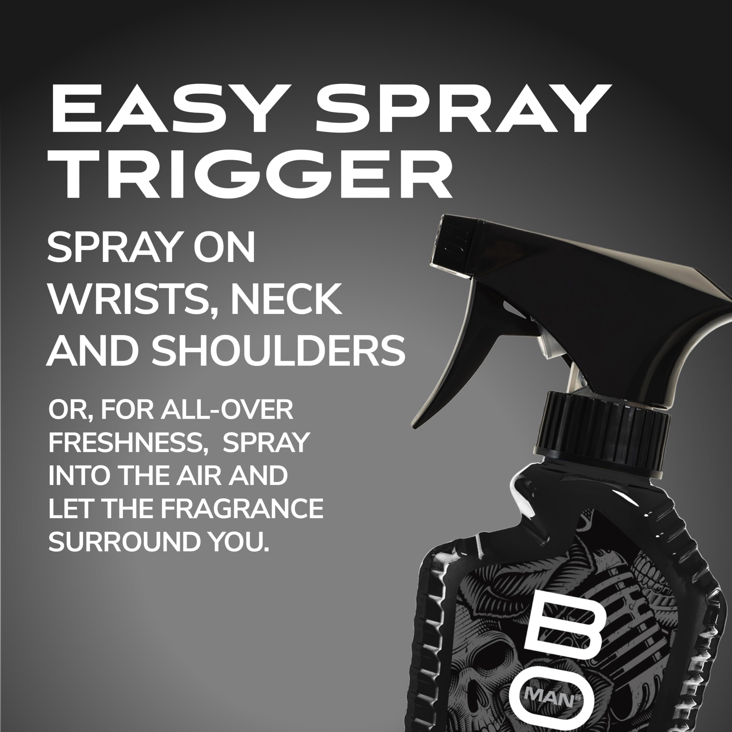 BOD man Fragrance Body Spray, Black, 8 fl oz (Pack of 2)