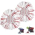 Hibaby 2 Pack Mop Heads Replacements Compatible with O cedar EasyWring Spin Mop 1-Tank System, Middle Part Add 40% Cleaning Power, Mop Replace Refills Heads Deep Cleaning, Microfiber, Machine Washable