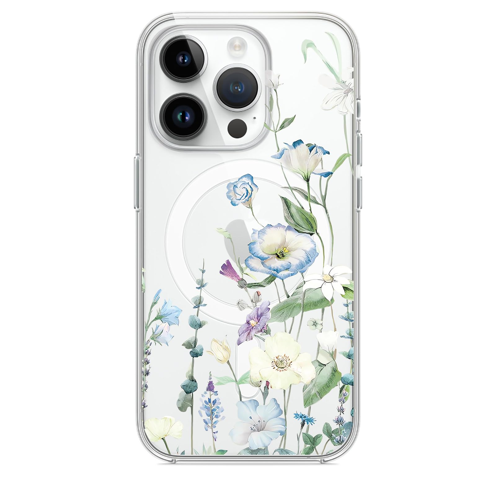 Photo 1 of Aconfei for iPhone 12 Magsafe Case, Magnetic Floral Blooms Design Cute Soft TPU Shockproof Protective for Girls Phone Women Cover