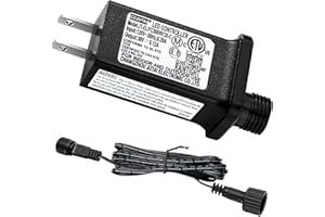 AIROADS 30V 0.12A Class 2 Power Supply Replacement LED Transformer IP44 LED Light Controller Low Voltage Transformer for Christmas String Light Inflatable Device (30V3.6W 8Modes 1PC)