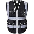 XIAKE 9 Pockets Class 2 High Visibility Reflective Safety Vest for Men Women Work Construction Vest