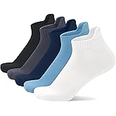 SERISIMPLE Thin Viscose Bamboo No Show Sock Men Low Cut Socks Odor Resistant Breathable Sock 5 Pairs
