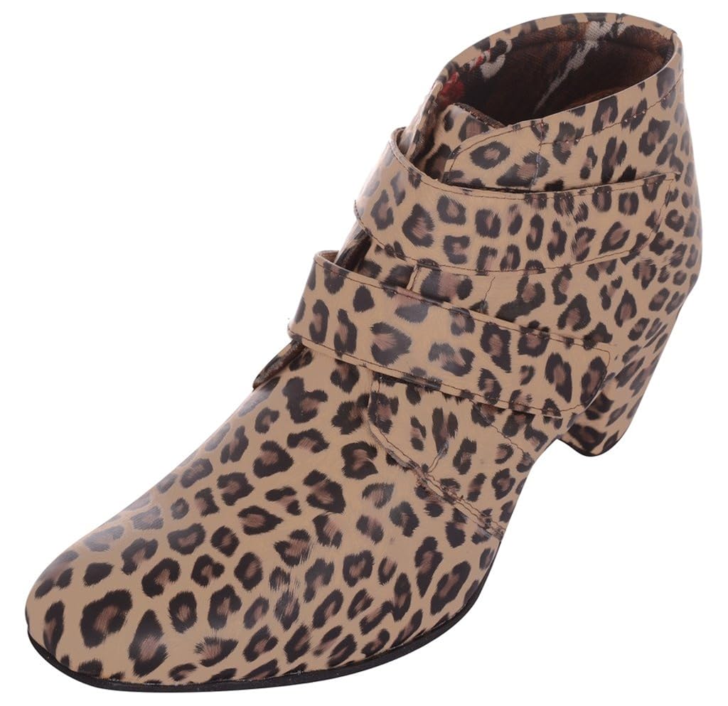 exotique women's leopord print casual boots (el0032)