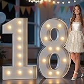 imprsv Marquee Numbers 18 Birthday Decorations: 4FT Tall Large Light Up Numbers 18 Years Old Birthday Decor for Girl Boy Big Sign Party Anniversary Cardboard Backdrop Signs Blocks Balloons