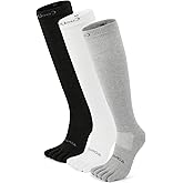 YABAIKE Compression Toe Socks Knee High Coolmax Hiking Socks Graduated Support for Running,Travel,Flight