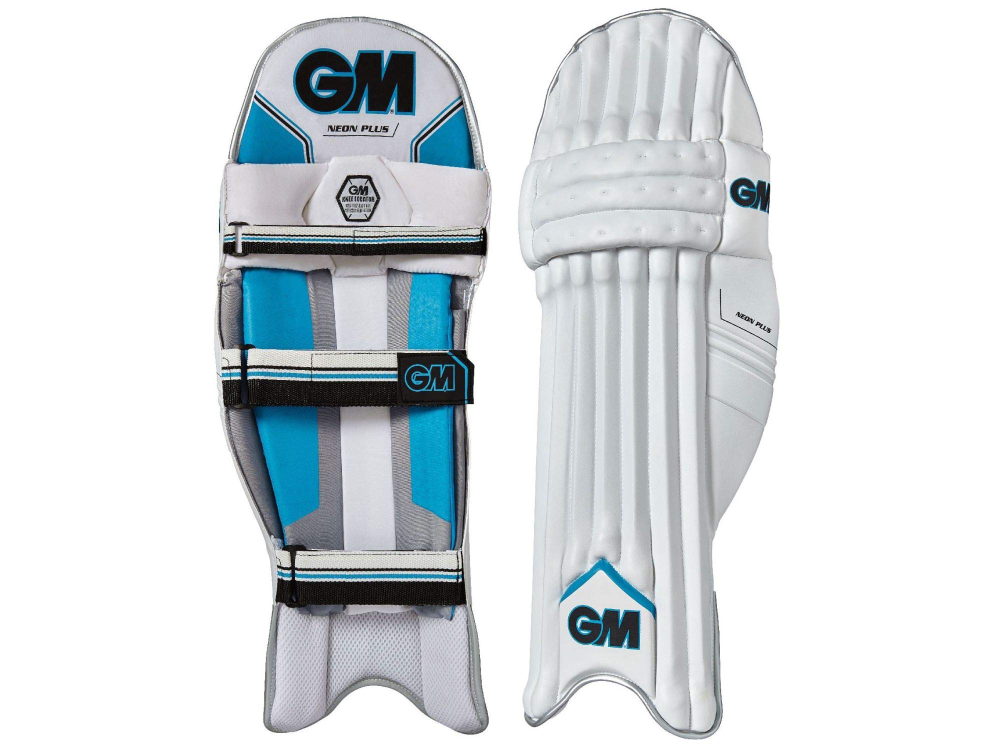 GM Neon Plus Left Hand Batting Pad 2018 - Blue, Large