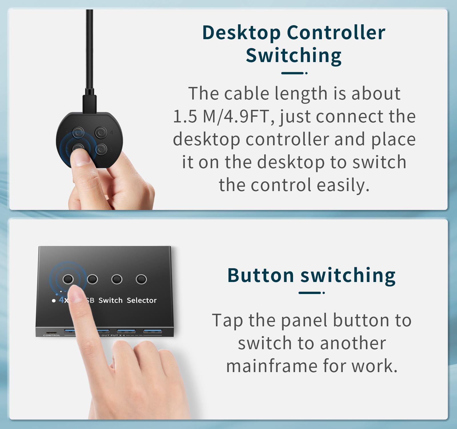 newiedkvm USB 3.0 Switch 4 Computers 3 Computers Keyboard Mouse,4 Port USB Switcher Sharing Mouse Keyboard Scanner Printer, Includes Cables and Remote(USB3.0-AC 4IN4OUT)