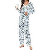 LUBOT 2026 Bamboo Viscose Pajamas Women Sets Pjs Soft Breathable 2 Piece V Neck Short/Long Sleeve Pants Sleepwear S-4XL