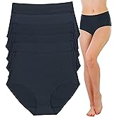 ToBeInStyle Women's 6 Pack High Waisted Seamless Basic Laser Cut Panties