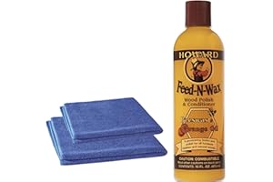 Feed-N-Wax Wood Polish and Conditioner 16 oz Bundle with 2 ONDAGO Microfiber Cloths