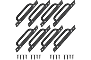 NWUCZW Barn Door Handles 2 Pcs Sliding Door Handle 5 Inches Hole Center Black Barn Door Handles Cabinet Handles Door Pull Handle Zinc Alloy Door Pulls with Plate for Sliding Closet Door Handle