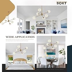 BOKT 6 Lights Modern Sputnik Chandeliers Globe