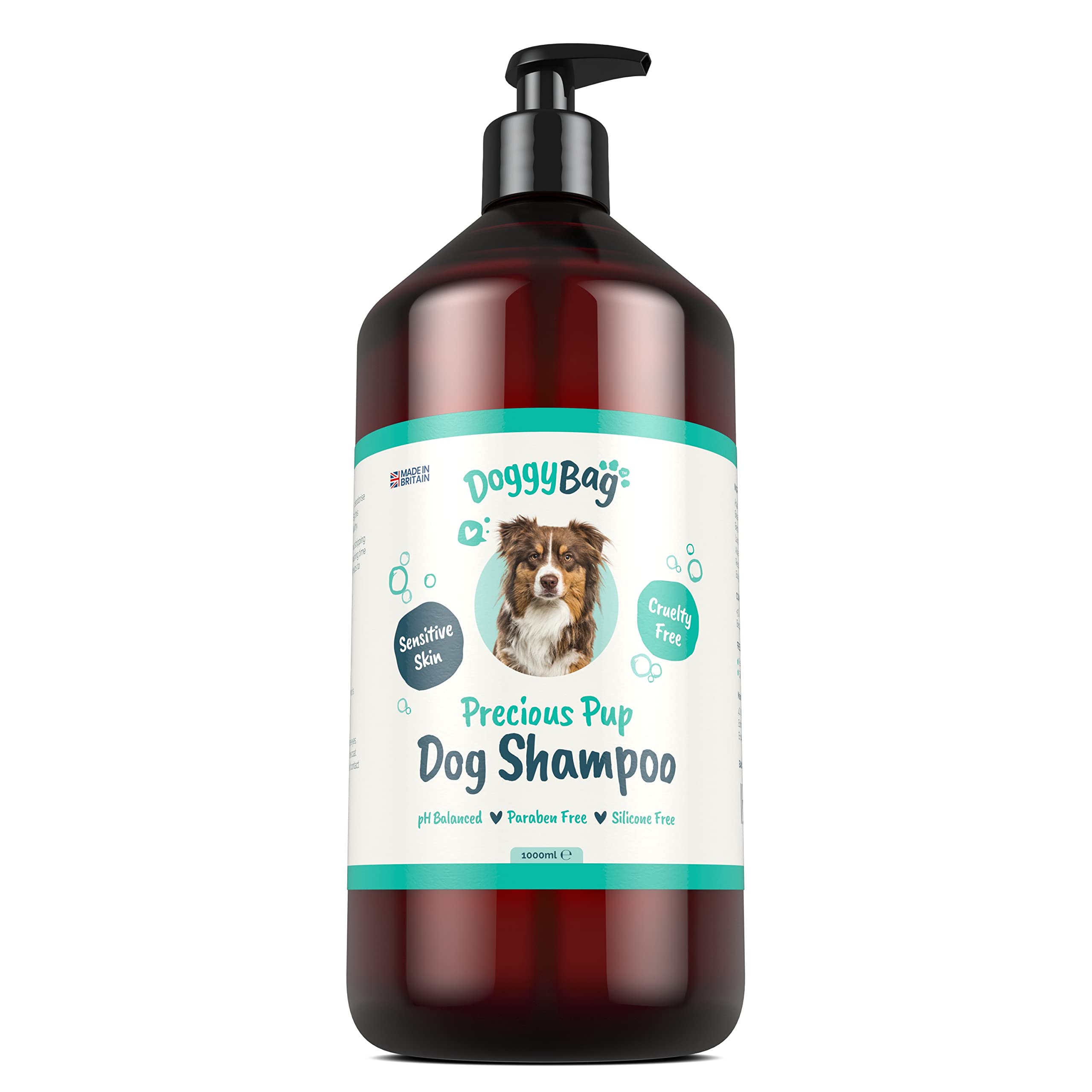 Doggy Bag Fragrance Free Sensitive Dog Shampoo for Itchy Skin - 1 Litre Dog Shampoo for Sensitive Skin - Deodorising, Conditioning, Easy-Rinse, pH Balanced Mild with Pro-Vitamin B5