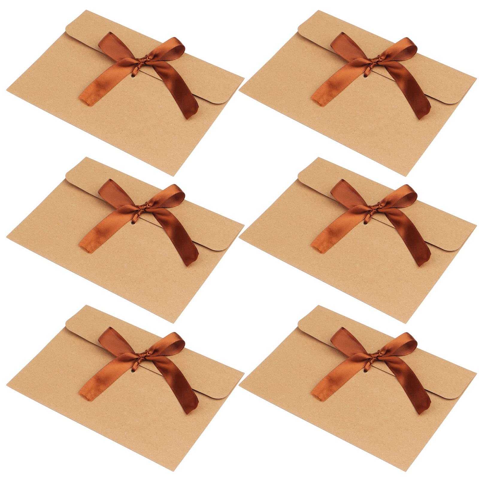 20 Pcs Gift Envelopes With Ribbon - Mini Kraft Paper Vintage Envelopes for Valentine's Day, Mother's Day, Invitation, Greeting Card, Graduation, Teacher (17 x 12.3CM)