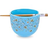 Toynk Harry Potter Hogwarts Icons Ceramic Dinnerware Set | Includes 20-Ounce Ramen Noodle Bowl and Wooden Chopsticks