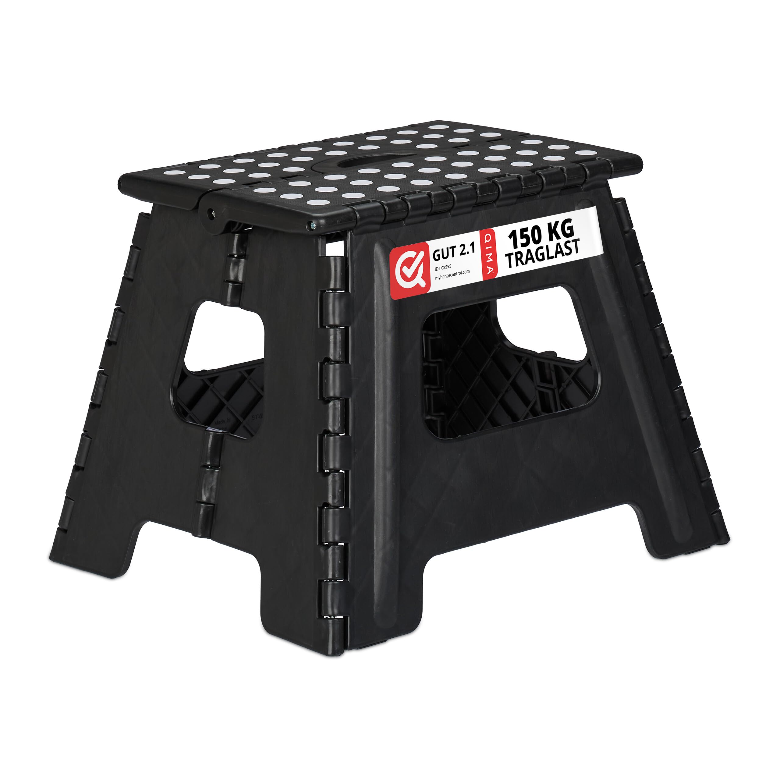 Relaxdays Folding L, Portable, Step, Kids’ Bathroom Stool for up to 120 kg, Plastic, 32.5 cm Tall, Black, One Size