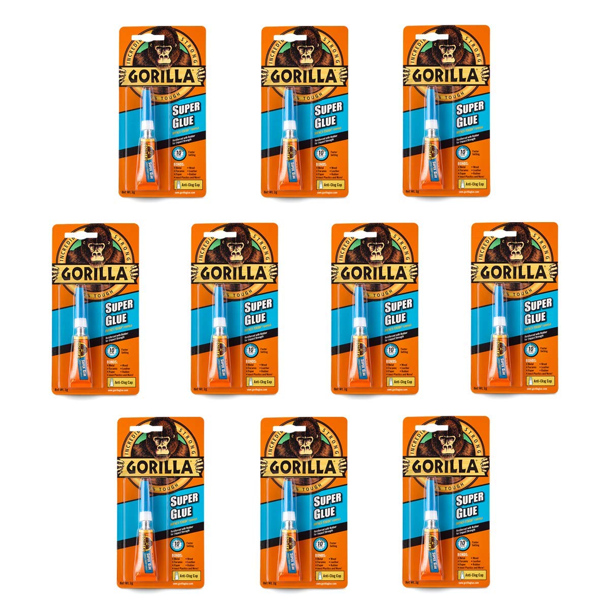 Gorilla Super Glue 3g (Pack of 10)