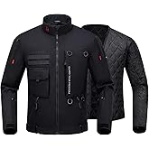 RIDEIRON Motorcycle Jacket, CE Certified, Winter Windproof Riding Jacket for Cold Weather with Removable Warm Liner L