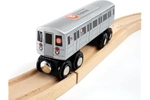 MUNI PALS Munipals New York City Subway Wooden Railway (B Division)–Child Safe and Tested Wood Toy Trains (B Train)