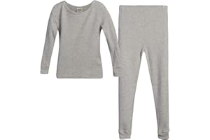 Sweet & Sassy Girls Thermal Underwear - 2 Piece Cozy Thermal Long Sleeve Shirts & Long Johns Base Layer Set (Sizes 2T-16)