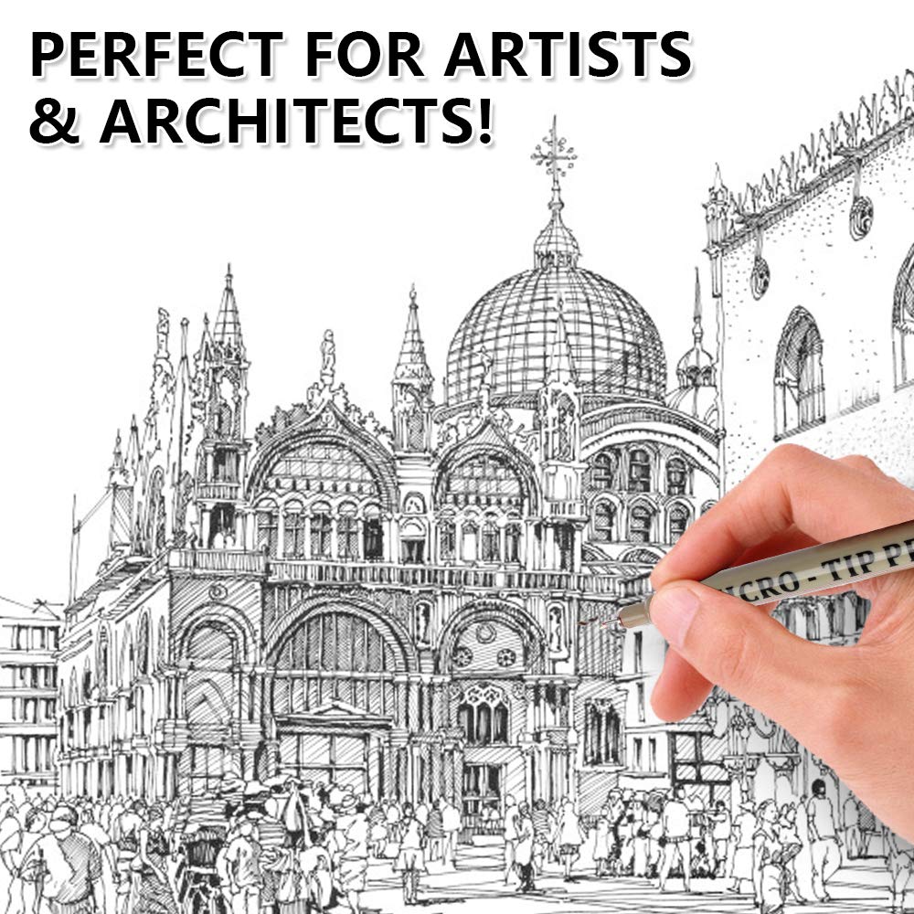 Shuttle Art 18-Pack Micro-line Pens - 11 Waterproof Archival Ink Colors in 0.3MM Felt Tip & 7 Blacks in 0.15-0.5MM For Journaling, Illustrating & Drawing