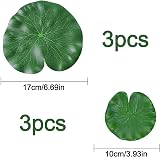 IRYNA 6Pcs Artificial Lily Pads Leaves Floating Foam Lotus Leaves 10cm 17cm view 2