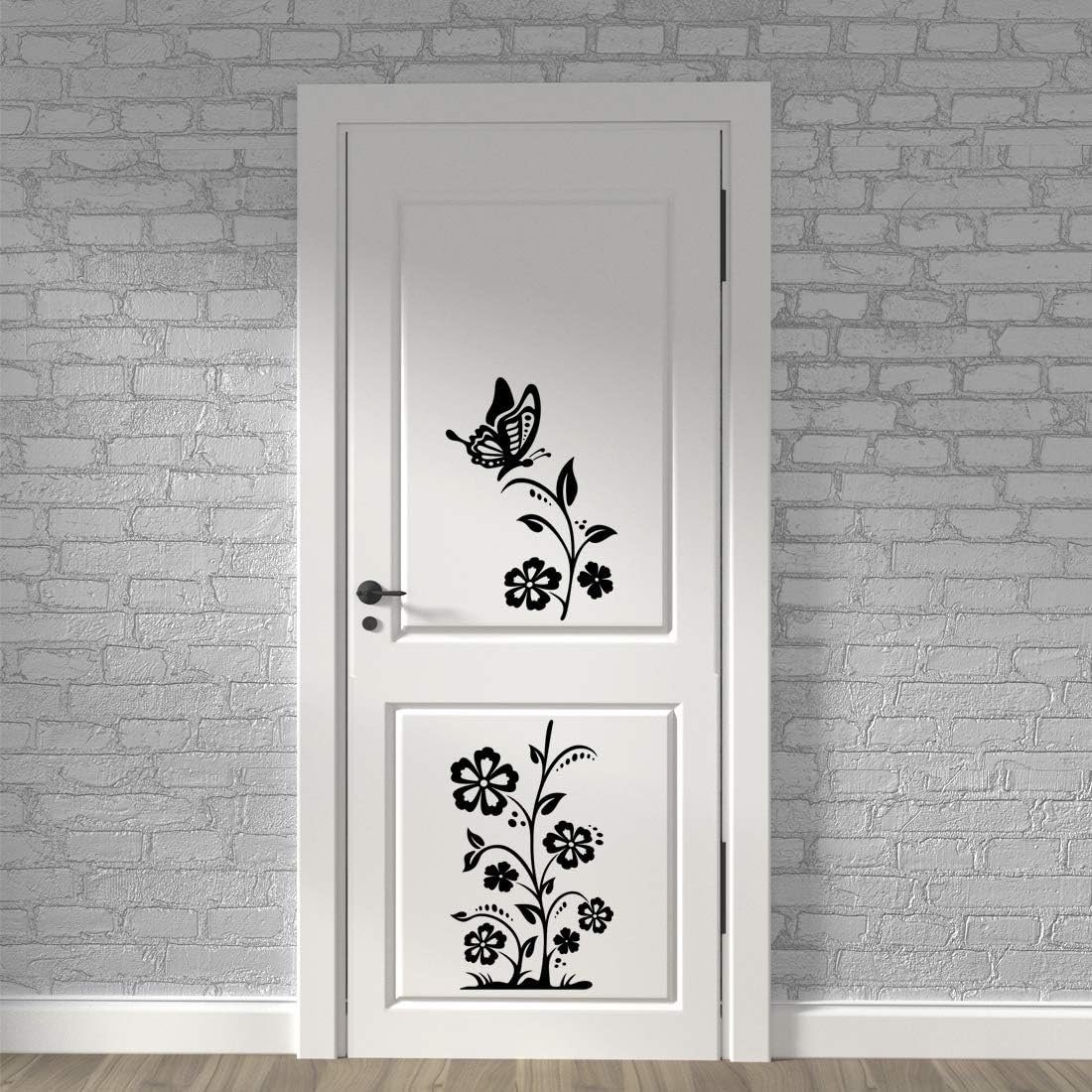 Butterflies Flowers Sticker Fridge Wall Stickers Floral Decorations Art Decor Kitchen Decal Bedroom Decoration Ornament Shopping Posters Living Room Decals Furniture Decorative Vinyl Home Mural - Image 4