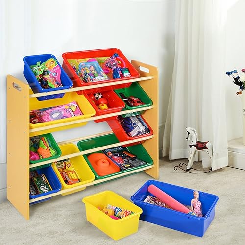 SONGMICS Children's Toy Storage Unit Playroom Display Stand Unit with 4
