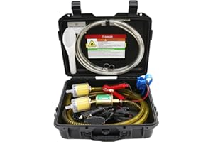 MILADO 12V Fuel Transfer Pump Set, Gasoline Transfer Pump Kit, Electric Fuel Pump with Case, 30 Gallons of Gas or Diesel Per Hour Inline Fuel Pump, Great for Vehicles, Boats, Carburetor, Lawn Mower