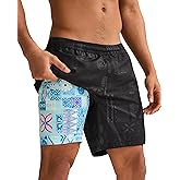maamgic Gym Shorts for Men 7 inch Inseam with Liner Stretch 2 in 1 Workout Shorts Men Quick Dry Athletic Running Shorts