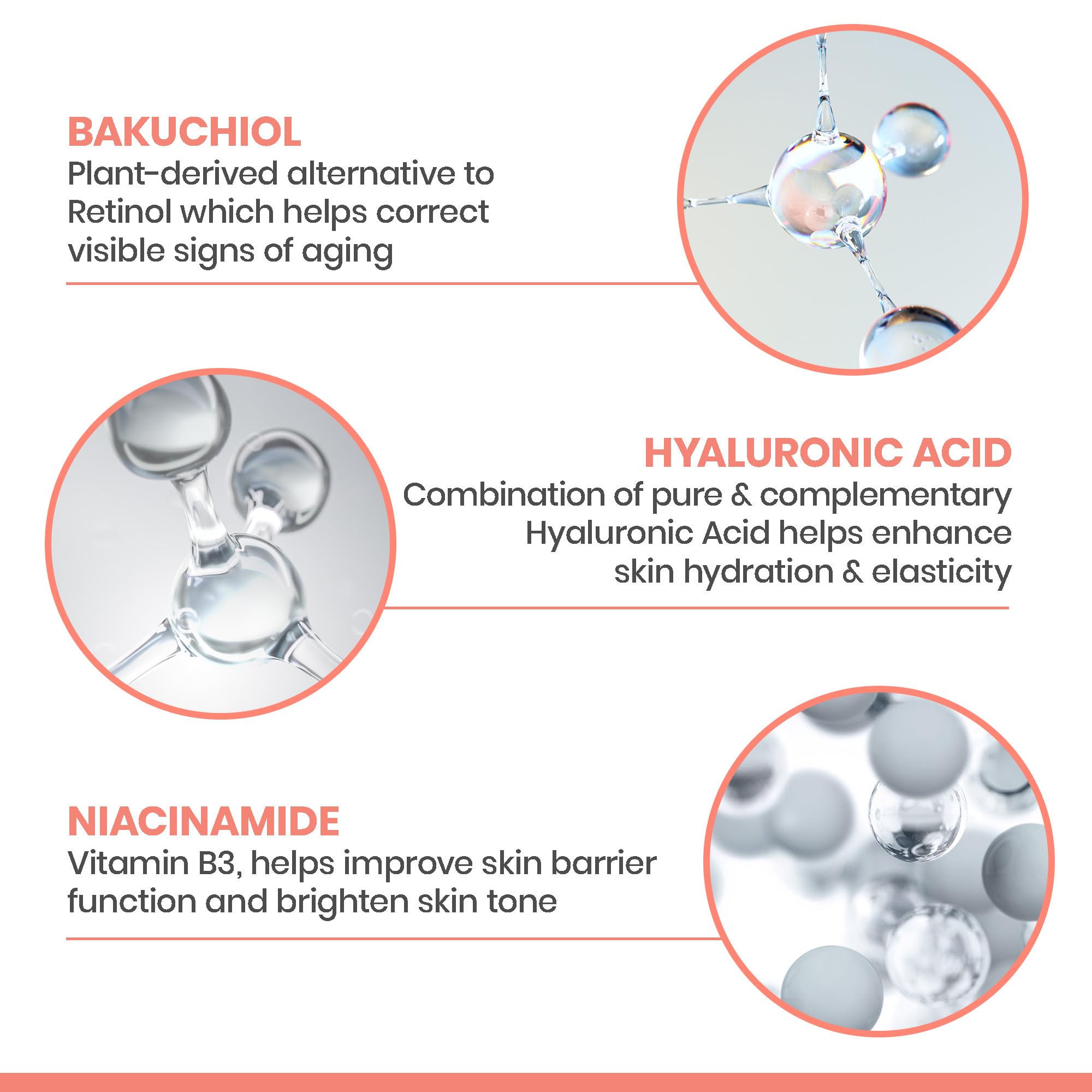 Avène RetrinAL Advanced Correcting Serum with Hyaluronic Acid & Niacinamide & Bakuchiol that firms, plumps & renews skin, Visibly minimize the appearance of fine lines & wrinkles, 1 Fl Oz