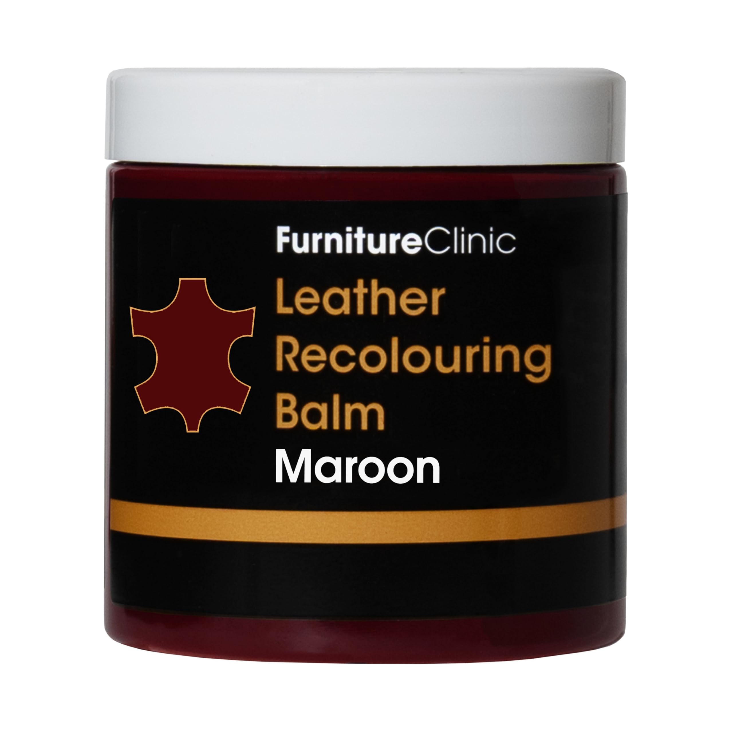 Furniture Clinic Leather Recolouring Balm - Leather Paint Restorer for Sofas, Leather Paint Repair for Faded & Scratched Leather Pads, Car Seats, Shoes and Clothing - 16 Colours (Maroon)