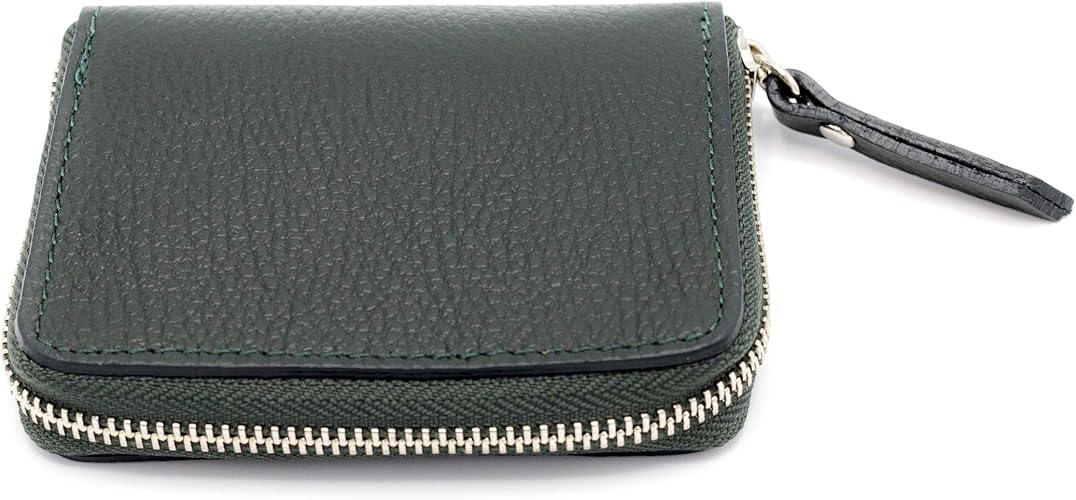 Amazon 小さい 財布 レディース 本革 ミニ コンパクト 小銭入れ コインケース ファスナー イタリア製 ベージュ グリーン ワインレッド No P558 グリーン イタリアからの贈り物 財布