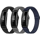 Huamanlou Adjustable Elastic Nylon Sport Bands Compatible with Fitbit Inspire 3/Inspire 2/Inspire/Inspire HR/Ace 2/Ace 3, Soft Loop Stretchy Straps Replacement Wristbands for Fitbit Inspire Women Men