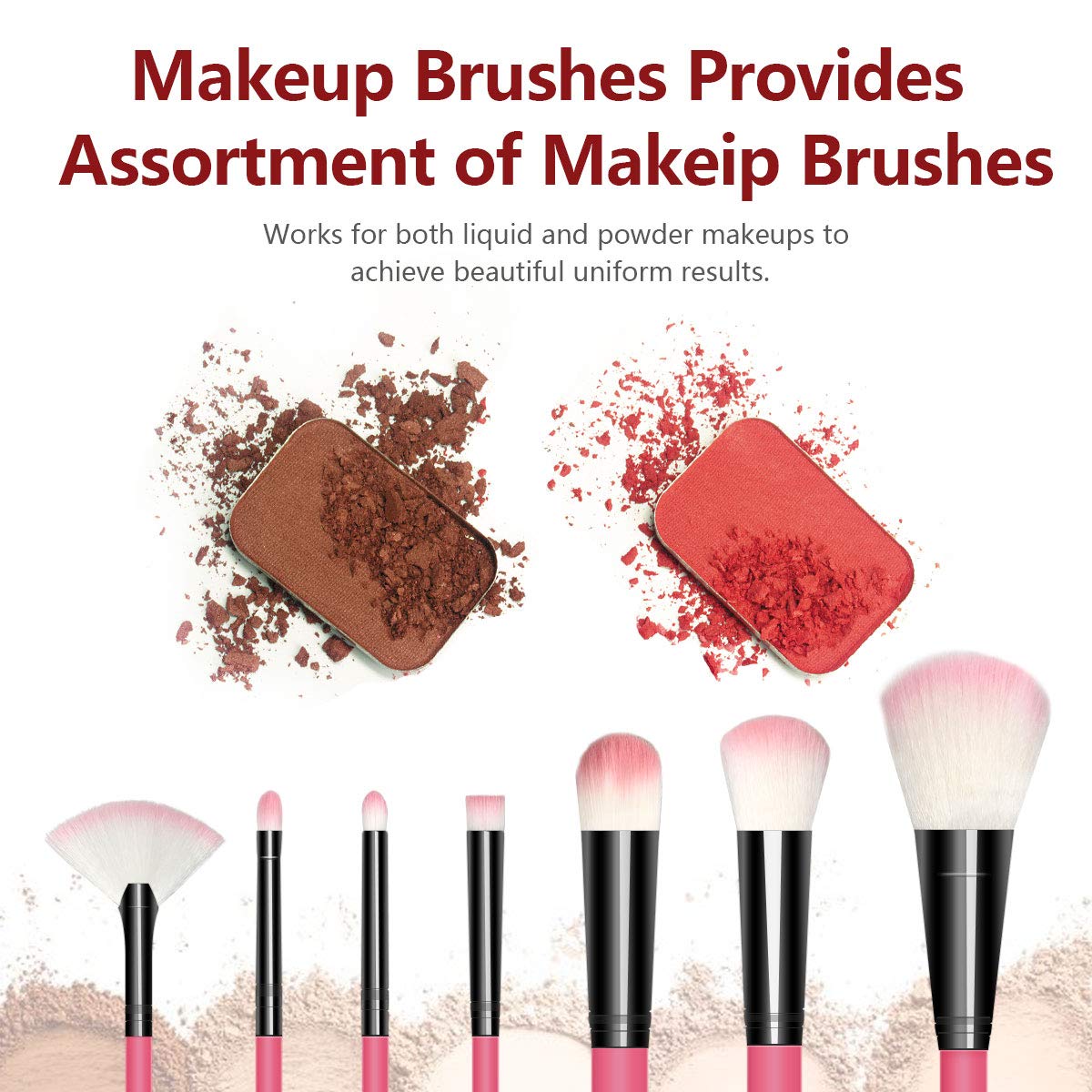 Makeup Brush Sets - 12 Pcs Makeup Brushes for Foundation Eyeshadow Eyebrow Eyeliner Blush Powder Concealer Contour: Beauty