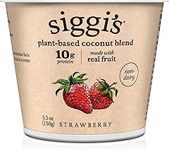 siggi's® Plant-Based Coconut Blend, Strawberry, 5.3 oz. Cup – Single Serving Dairy Free Snack, More Protein Than Sugar