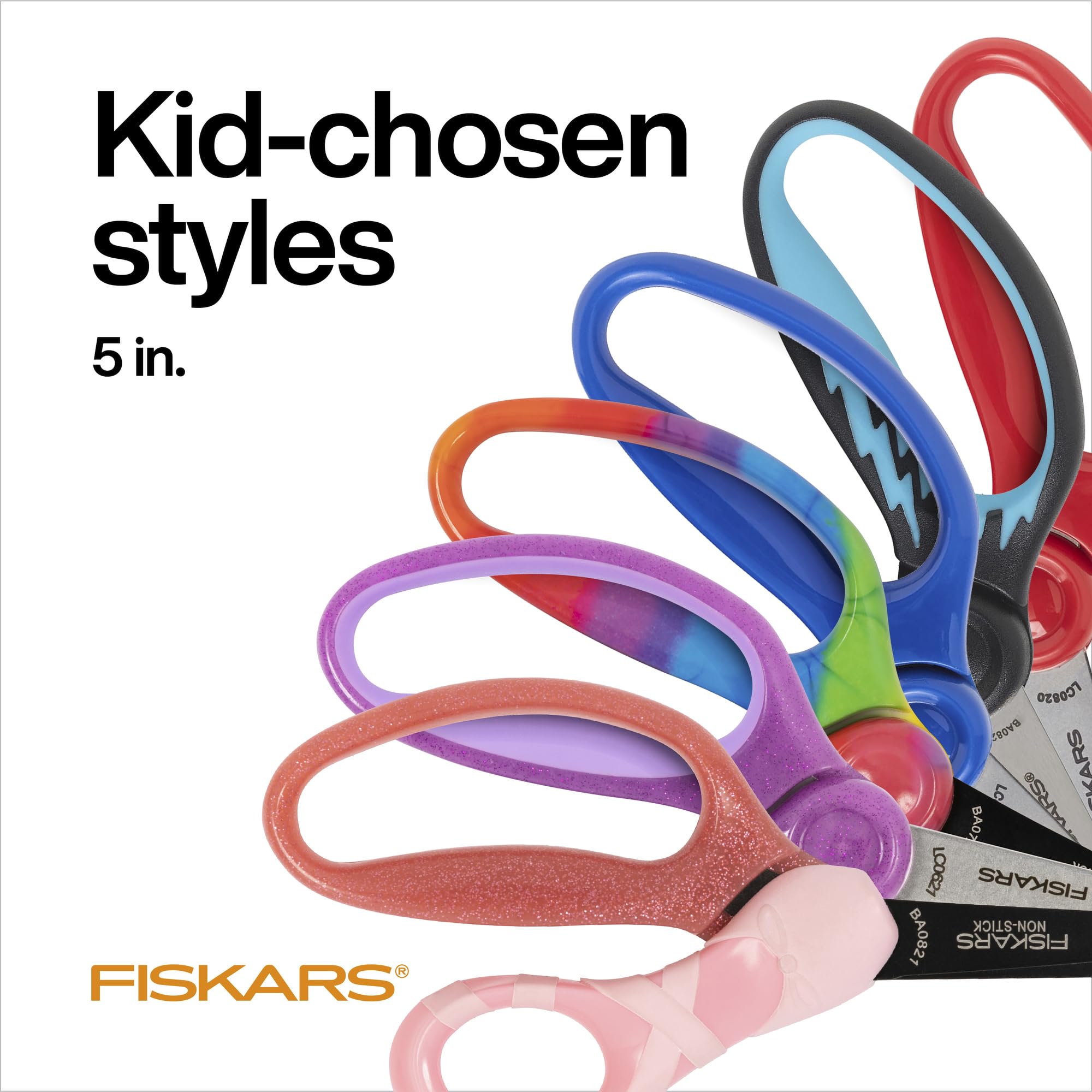 FISKARS® Magic Morph Kids Scissors - Image Moves when Tilted - Pointed-tip for Ages 4+ - Fun T-Rex Design - Back to School Supplies