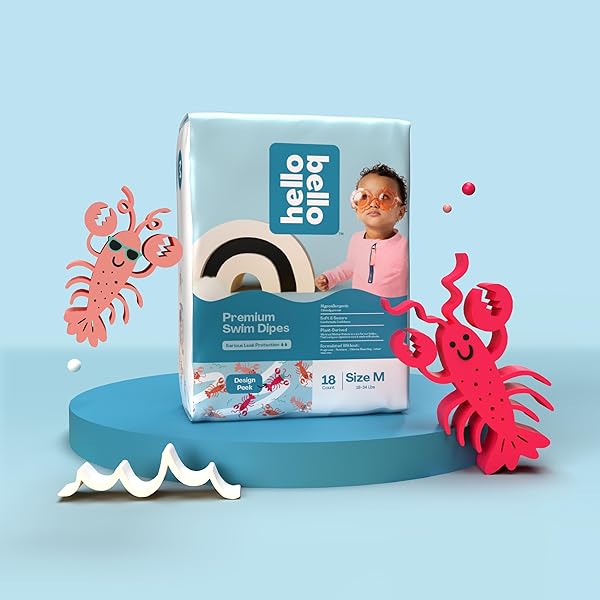 HELLO BELLO PREMIUM SWIM DIAPERS I AFFORDABLE AND ECO-FRIENDLY DISPOSABLE SWIM DIPES FOR BABIES AND KIDS I SIZE MEDIUM