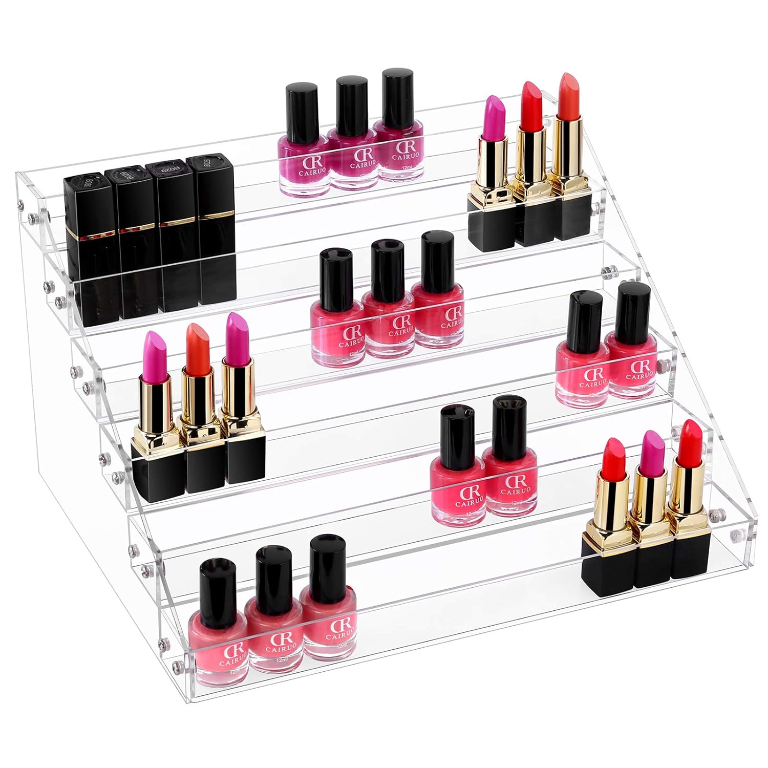 Gospire 6 Tier Clear Acrylic Nail Polish Ink Rack Sunglasses Organizer Eyeglasses Display Rack essential oil Stand Holder Jewelry Makeup Organizer : Beauty